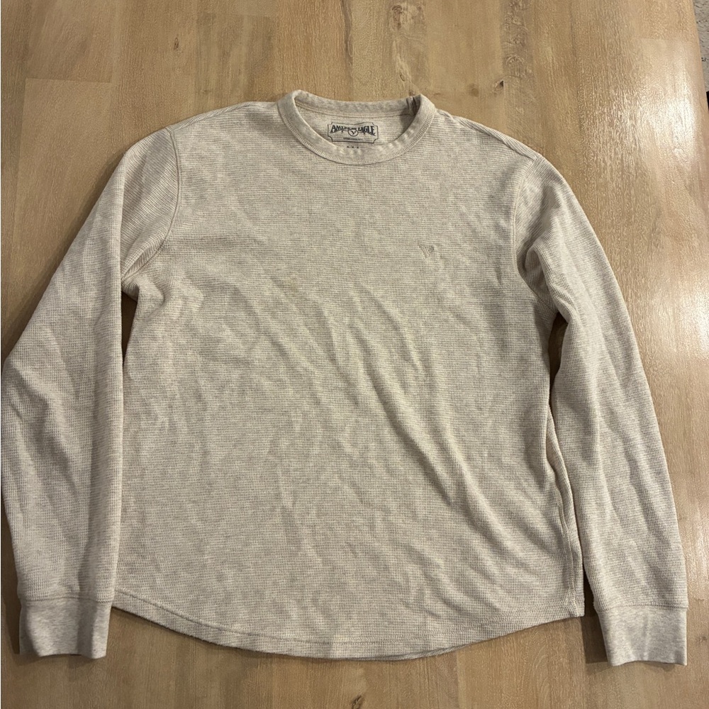 American Eagle Outfitters Cream Textured Soft Sweater